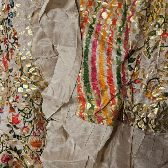 Chennur Silk Hand Painted Lehenga Blouse Set With Dupatta - Picture 7 of 12